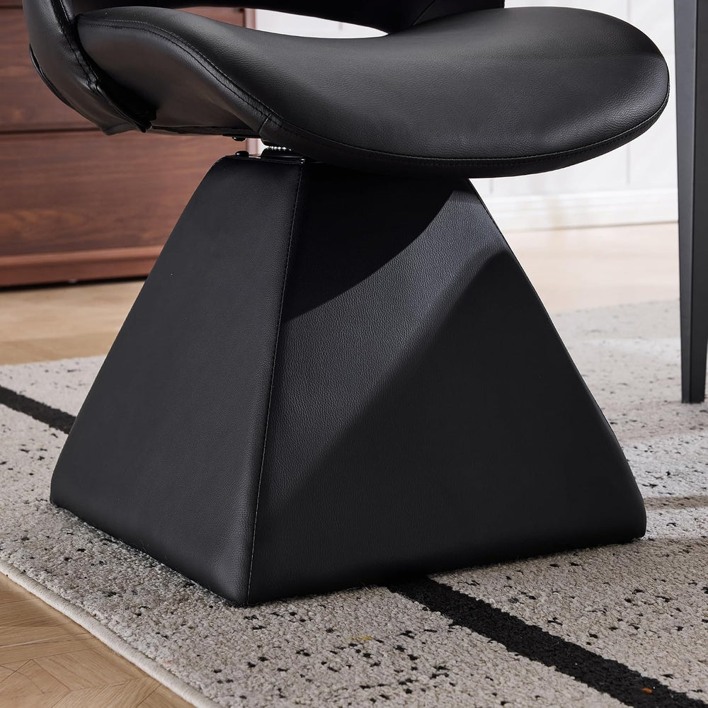 Henf Modern Upholstered Swivel Dining Chairs,Faux Leather Vanity Chair with W...