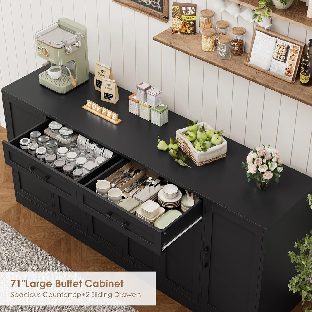 BOTLOG 71” Large Buffet Cabinet with Storage, Sideboard Buffet Cabinet with A...