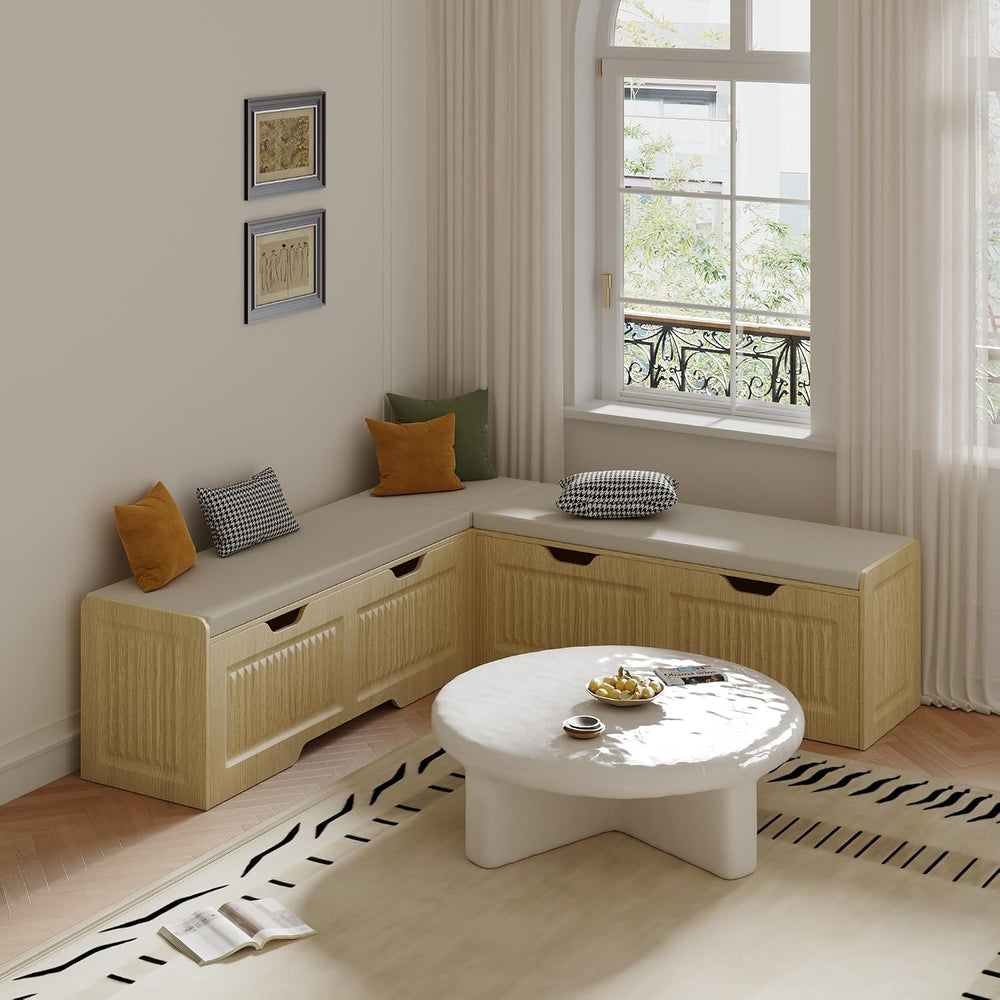 L Shape Storage Bench, Kitchen Breakfast Nook Bench, L Shaped Bench,Backless ...