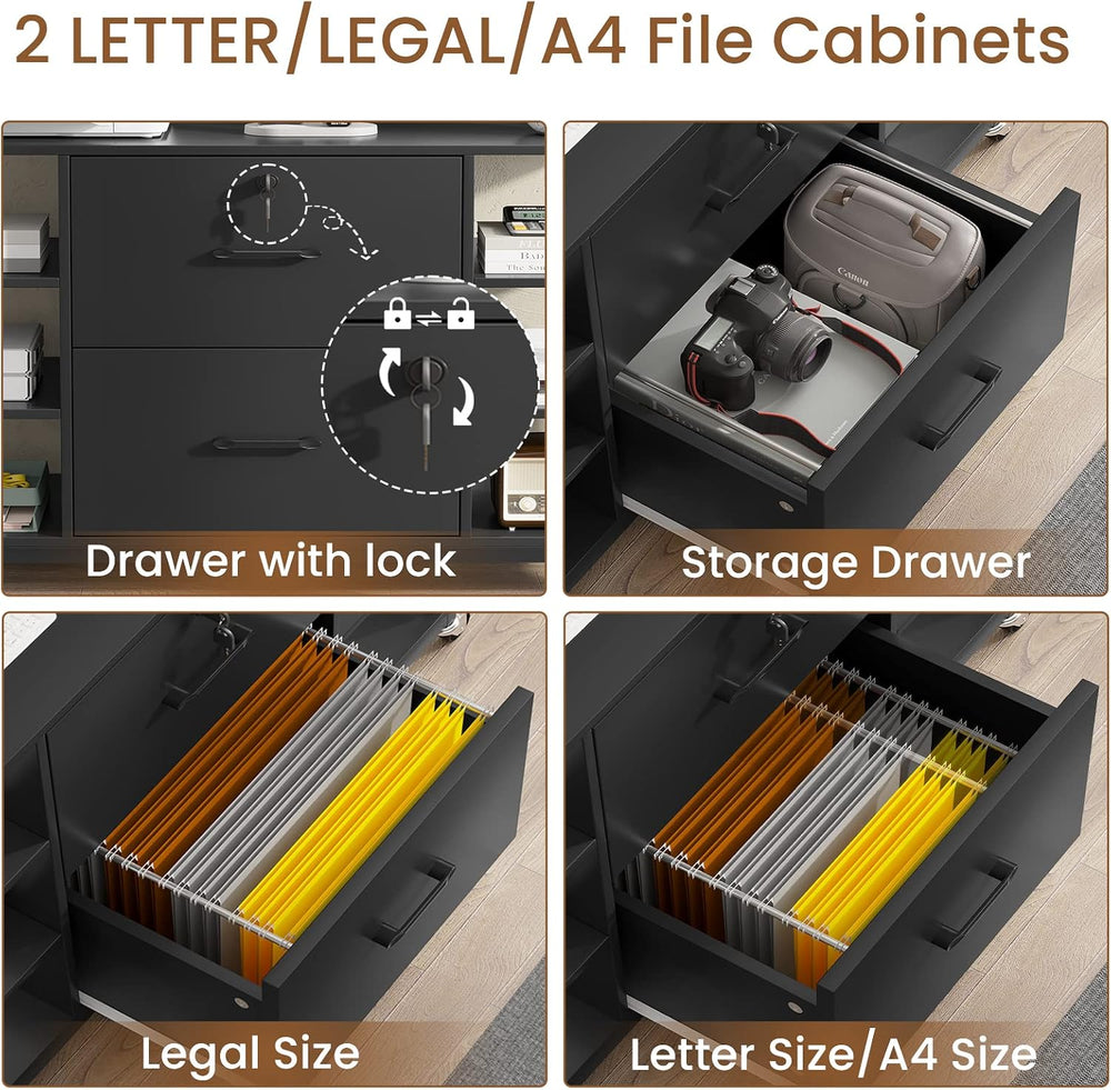 SEDETA 44" File Cabinet with Lock, Filing Cabinet fits Legal/Letter Size...