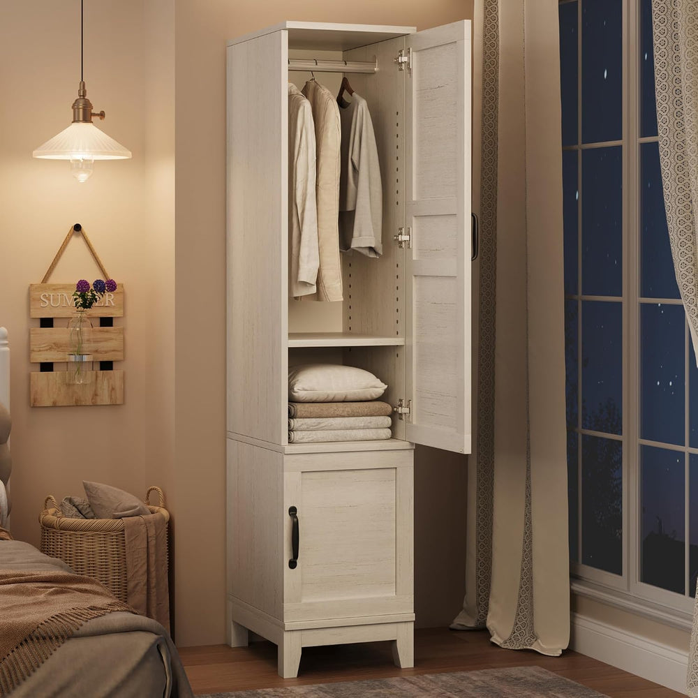 GarveeHome Armoire Wardrobe Closet with 2 Doors,72 in Wooden Wardrobe Cabinet...