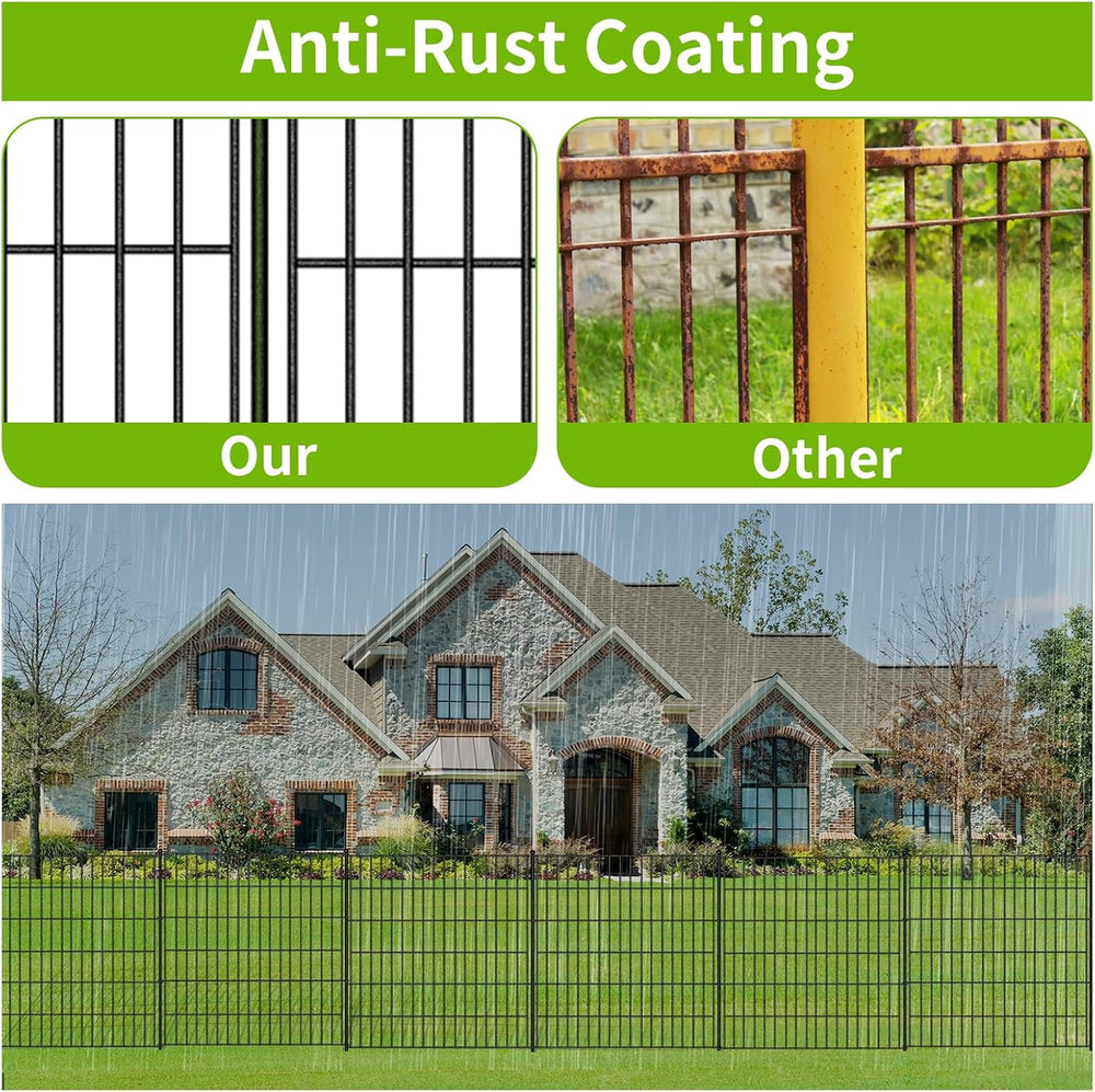 Toolterritary 15 Panels No Dig Garden Fence, 32 in(H) X36.3 ft(L) Metal Fence...