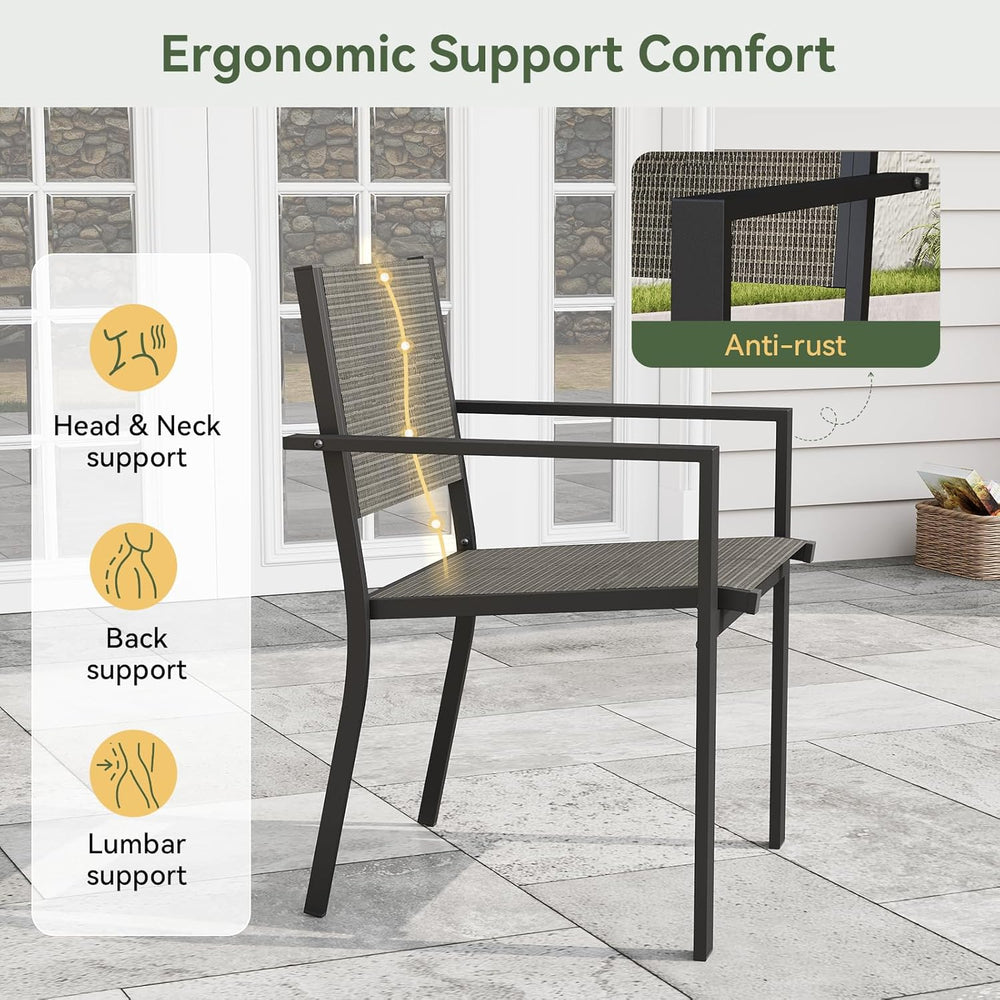 Aoxun 7-Piece Patio Table and Chairs Set for 6, All Weather Outdoor Dining Se...