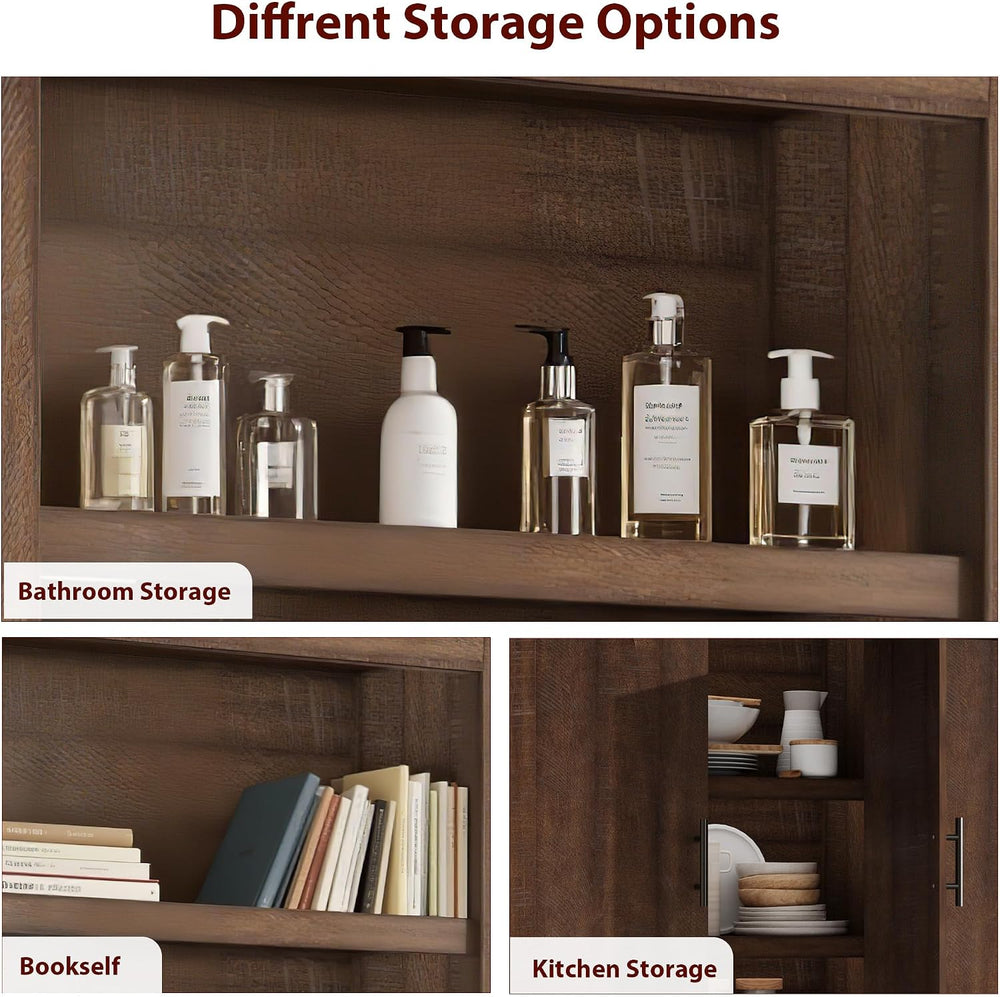 Garvee Tall Farmhouse Pantry Cabinet with Adjustable Shelves, 70.4" Kitc...