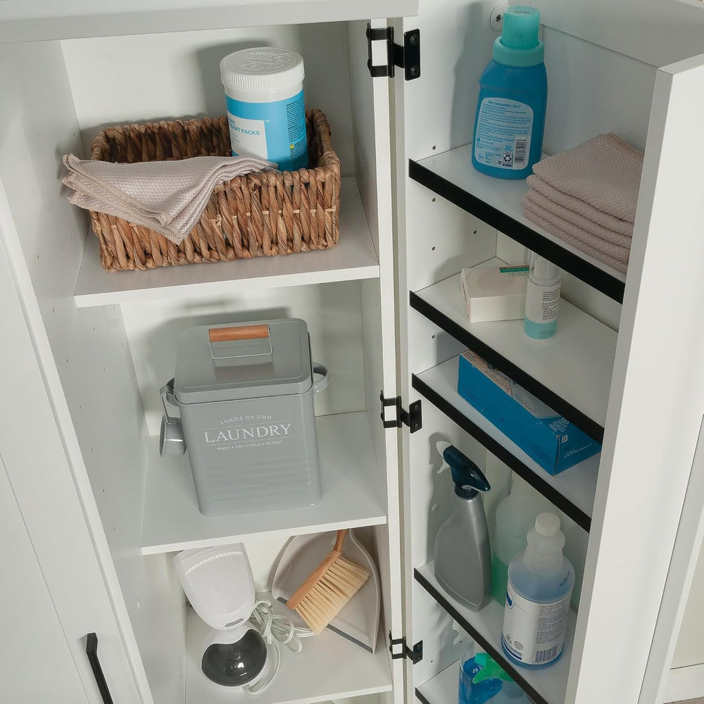 Sauder HomePlus Kitchen Storage Pantry Cabinet with Swing Door Storage and Ad...