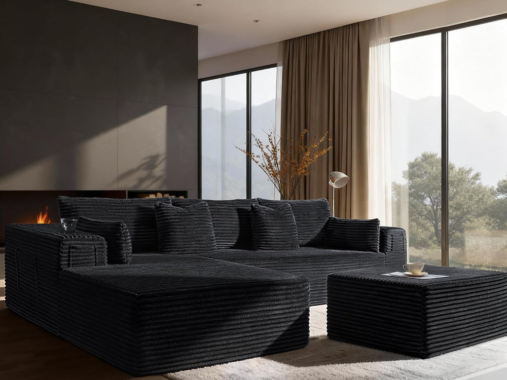 108" Oversized Cloud Sectional Couch, Comfort U Shaped Couch for Living ...