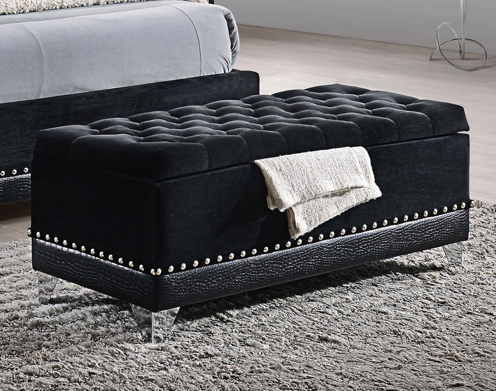 Coaster Home Furnishings - Barzini - Velvet Storage Bench with Button Tufting...