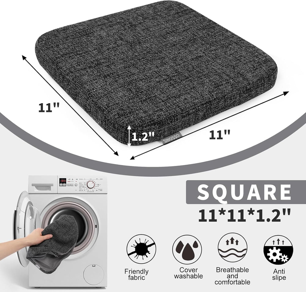 SINOSSO Magnetic Chair Pads for Metal Chairs Non-Slip, 11" Square Memory...