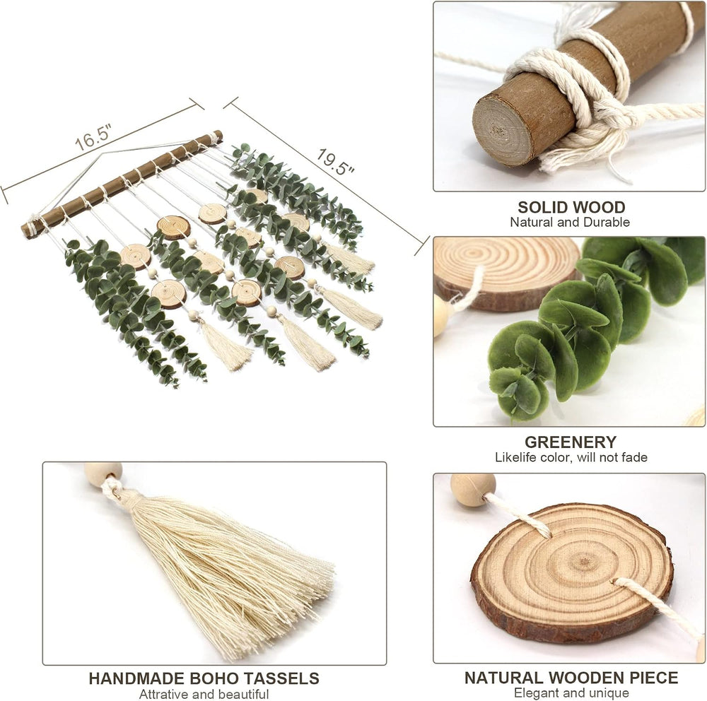 Artificial Eucalyptus Wall Decor Fake Greenery Leaves Stems Wall Hanging Plan...
