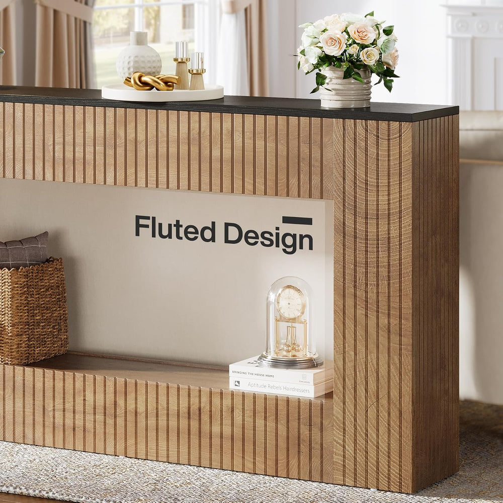 Tribesigns Modern Console Table, 55-Inch Wood Entryway Table with Storage, Na...