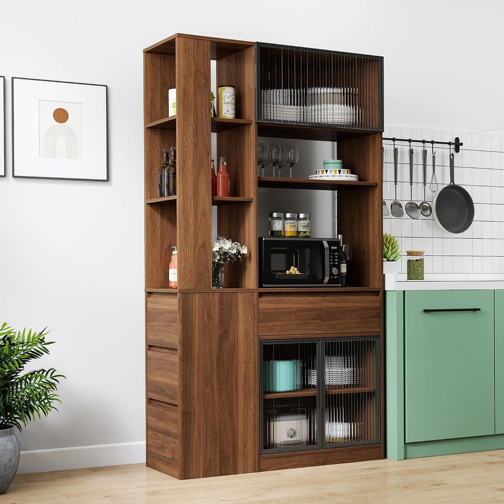 70.87" Tall Kitchen Pantry Cabinet with Multi-Tier Storage, Freestanding...