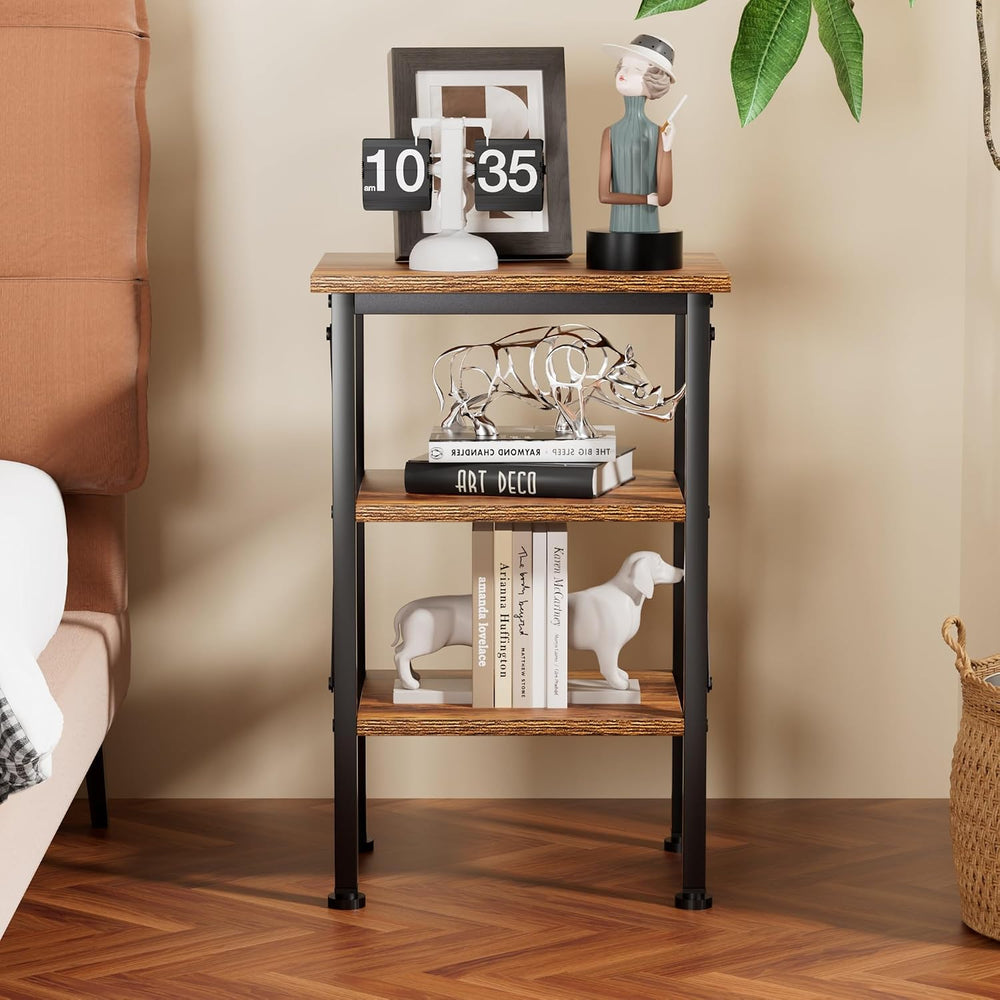 VECELO Modern Nightstands X-Design Side End Table Night Stand with Storage Sh...