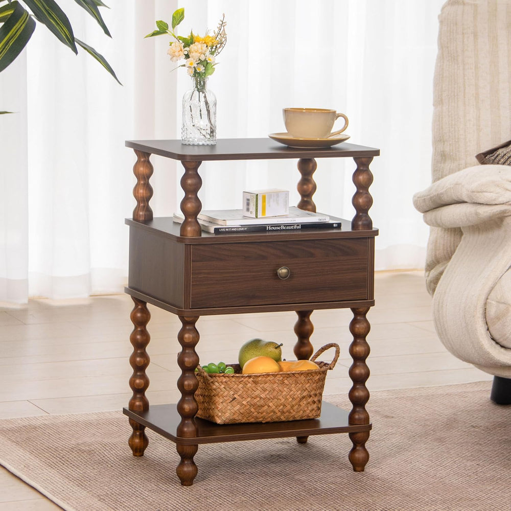 AWASEN Mid Century Modern Nightstand, Bedside Table with Storage, End Table