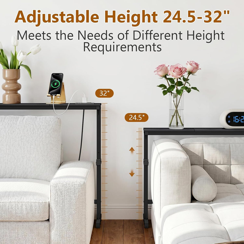78.8inch Narrow Console Table, Behind The Couch Table with Charging Station |...