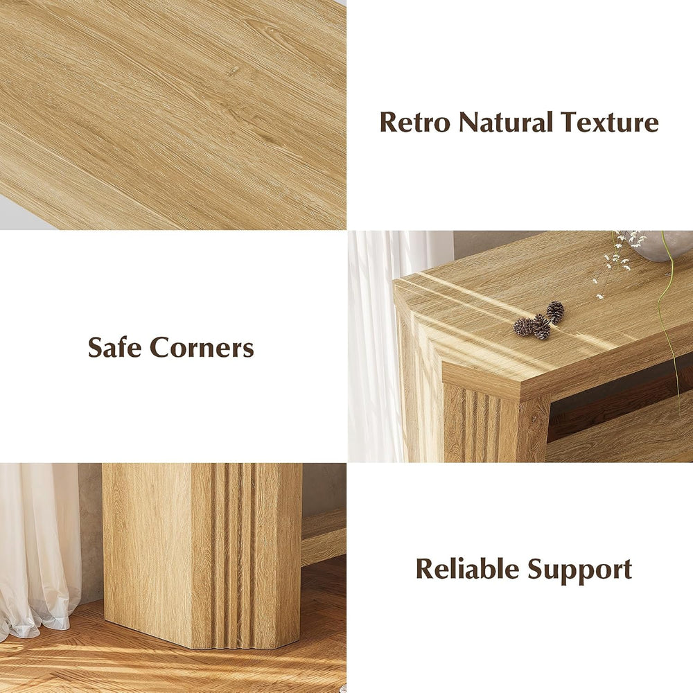 70" Console Table for Entryway, Narrow Long Sofa Table Behind Couch, Woo...