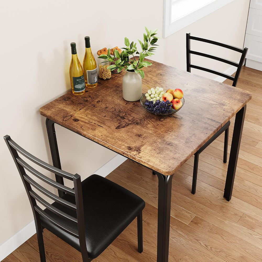 GarveeHome 3-Piece Kitchen Dining Room Table Chair Set for Small Space, Indoo...