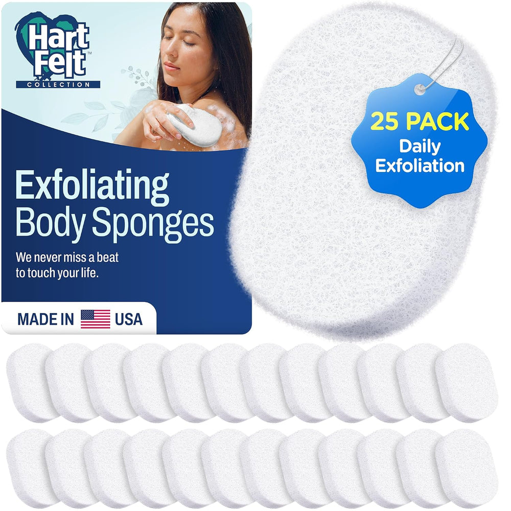HartFelt Bath Sponges for Shower | Oval Body Wash Scrubber for Exfoliating Sk...