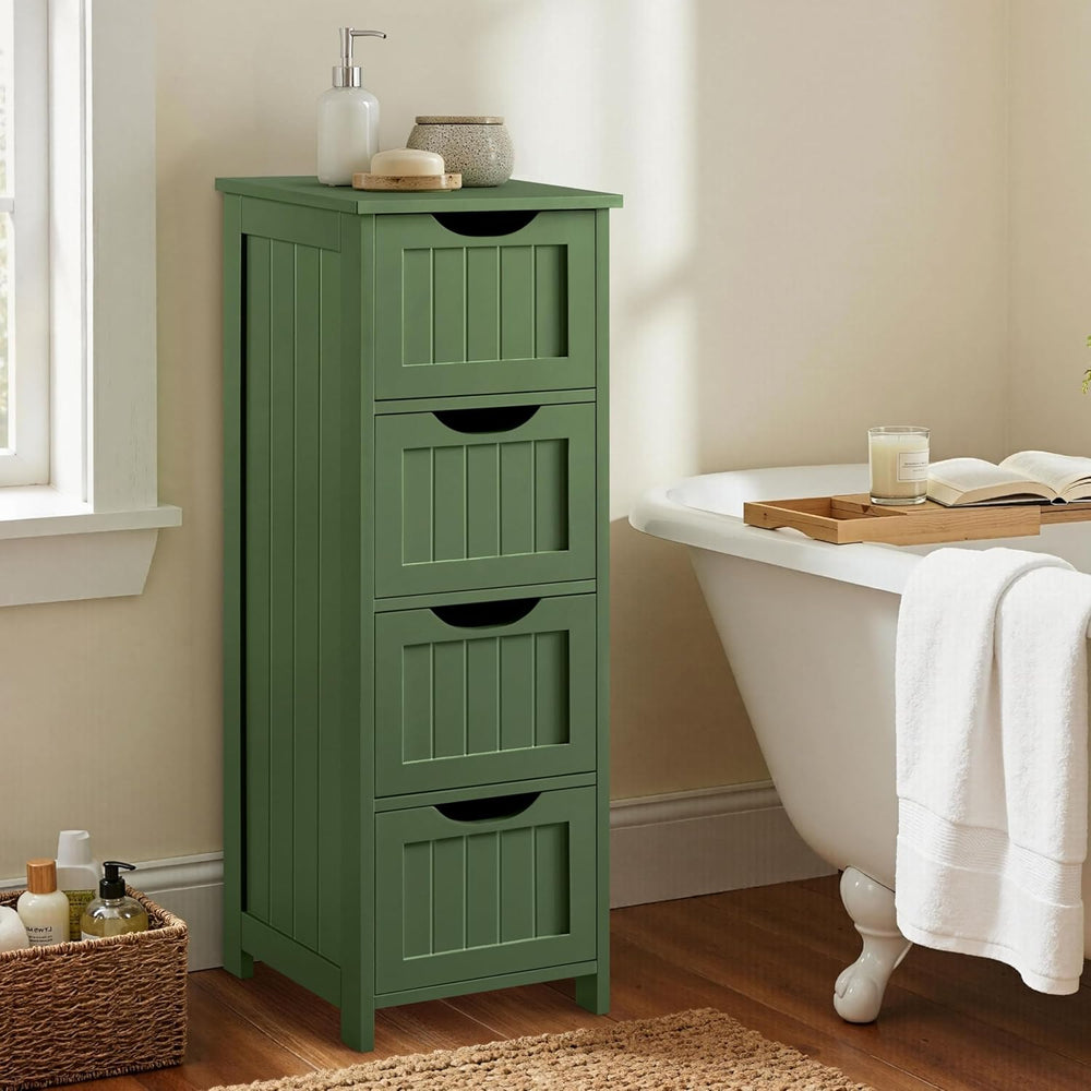 Yaheetech Bathroom Storage Cabinet, Narrow Side Storage Organizer with 4 Draw...