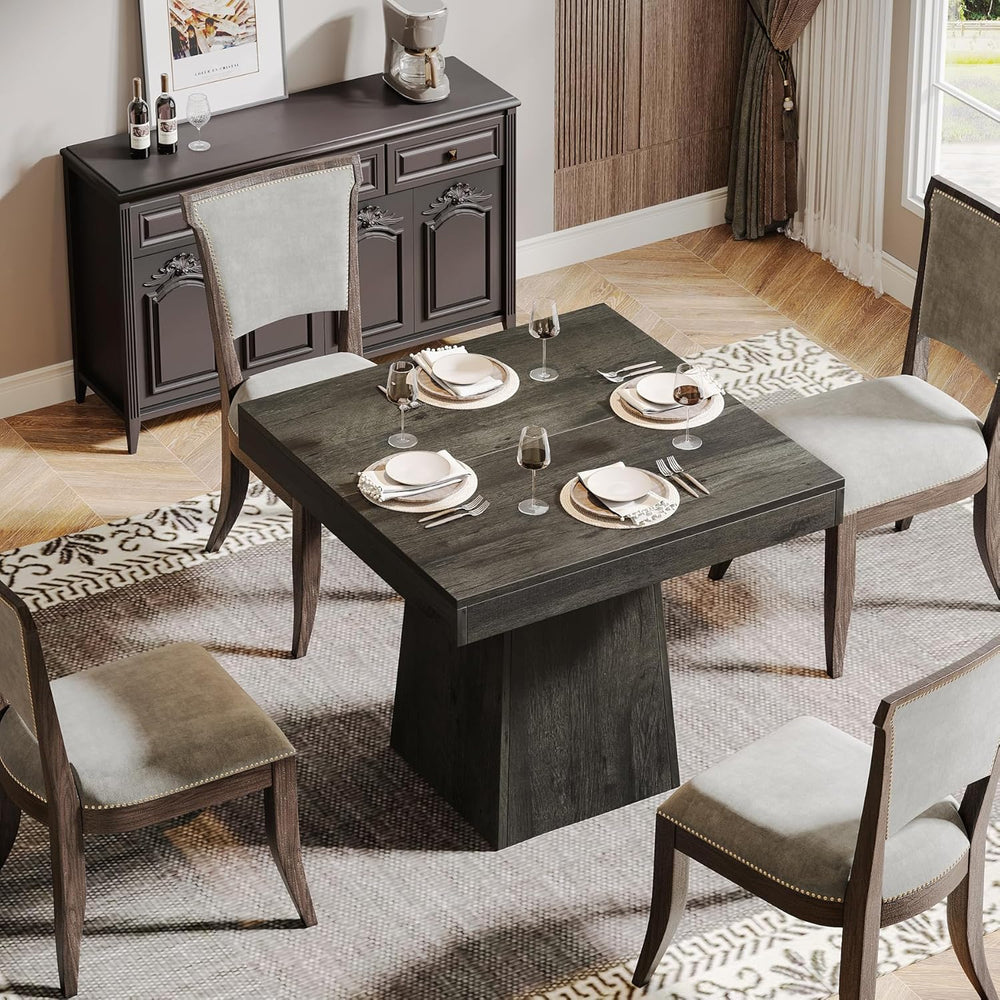 Tribesigns Square Dining Table for 4, 31.5-Inch Small Kitchen Table with Stur...