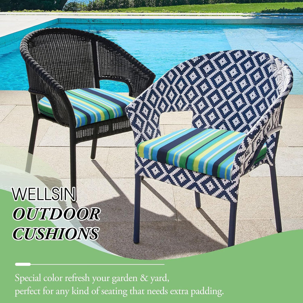 Wellsin Outdoor Chair Cushions for Patio Furniture - Patio Chair Cushions Set...