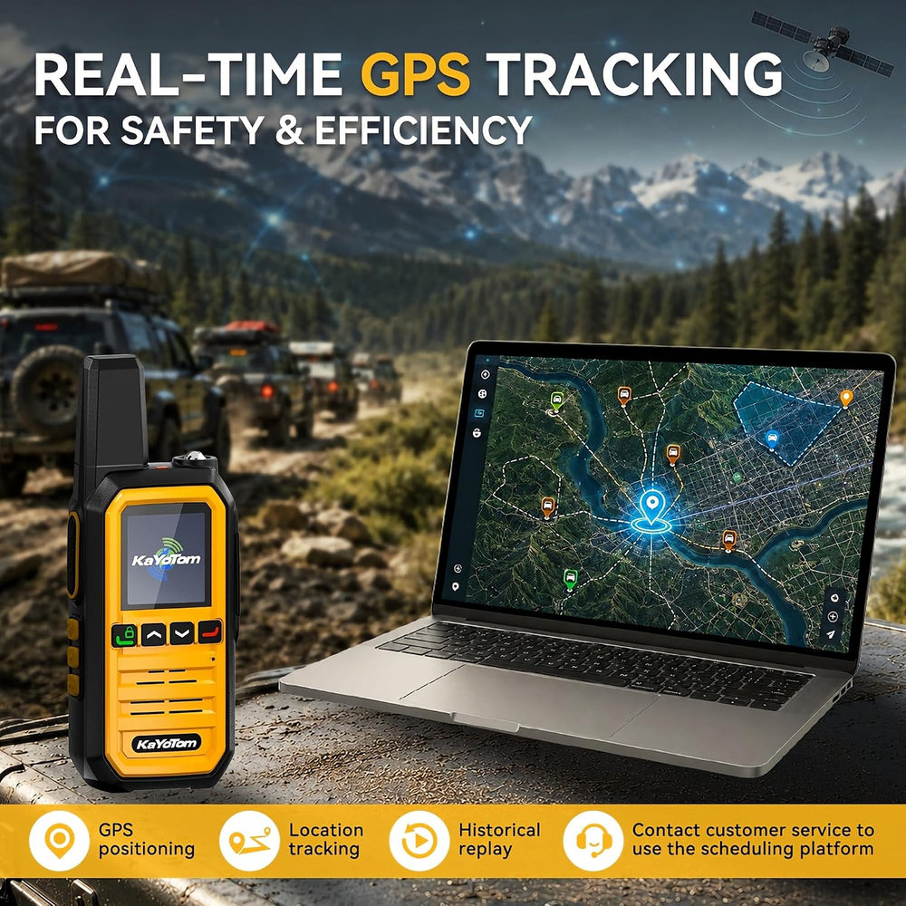 Lifetime Free GPS Rapid Long Range Walkie Talkies PoC Radios 2-Pack