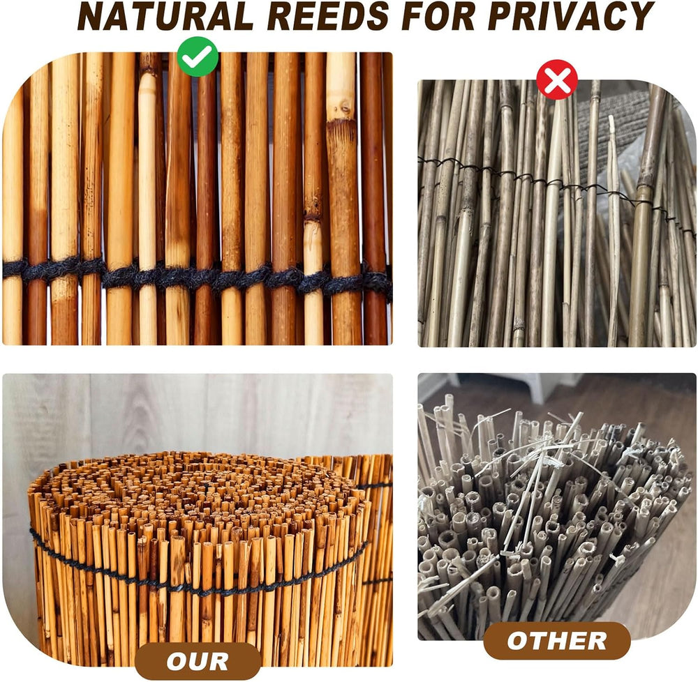 Bamboo Fence,Reed Fencing 4Feet High Bamboo Privacy Screen Outdoor for Patio,...