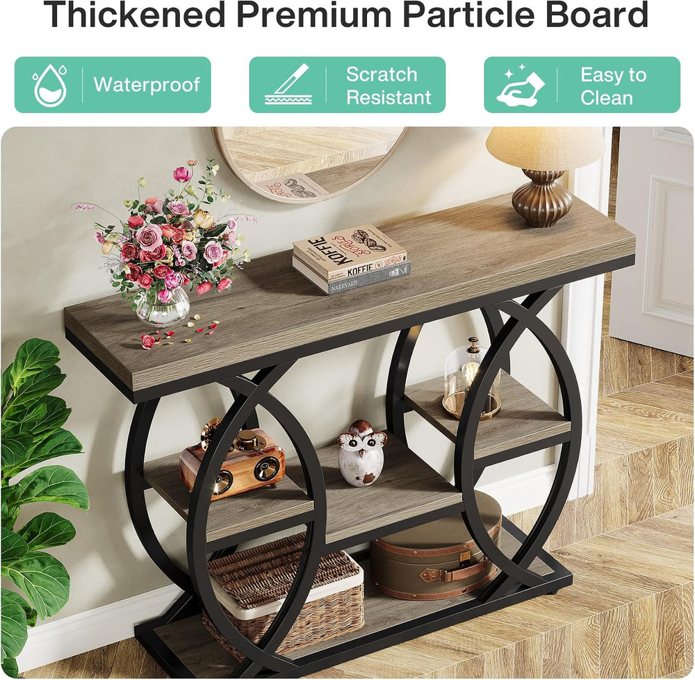 Tribesigns 39.4" Console Table, 4-Tier Sofa Table, Accent Tables, Grey |...