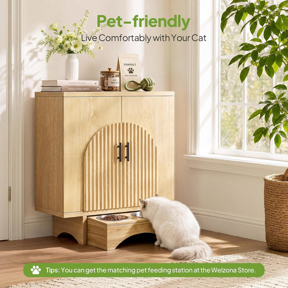 Welzona Sideboard Buffet Cabinet With Storage, Accent Cabinet, Natural