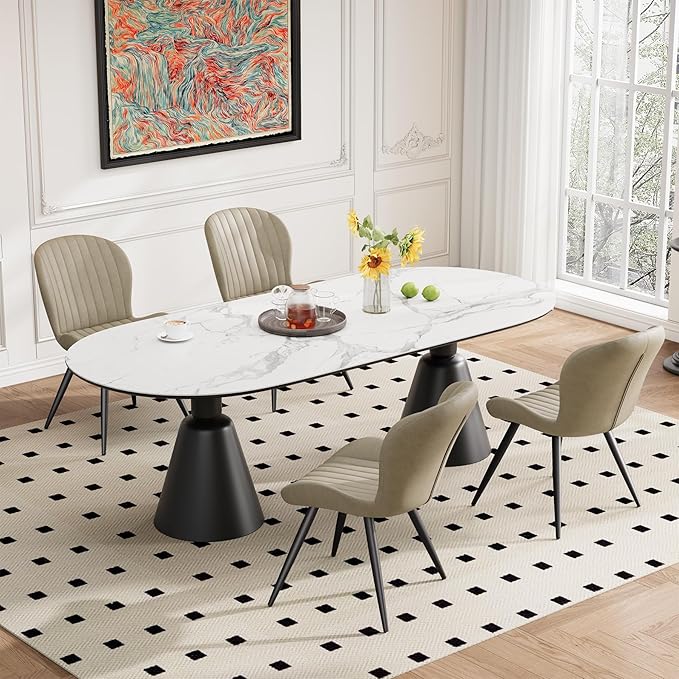 Dining Chairs Set of 4 Modern Fabric Dining Room Chairs Upholstered Dining Ch...