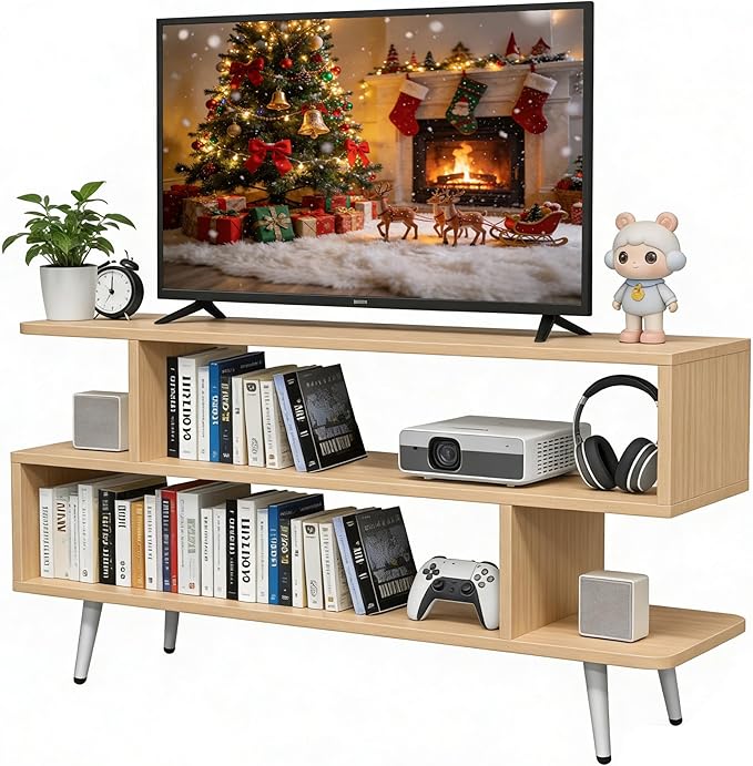 Lightdot TV Stand for TVs up to 45'', Modern Entertainment Center wit...