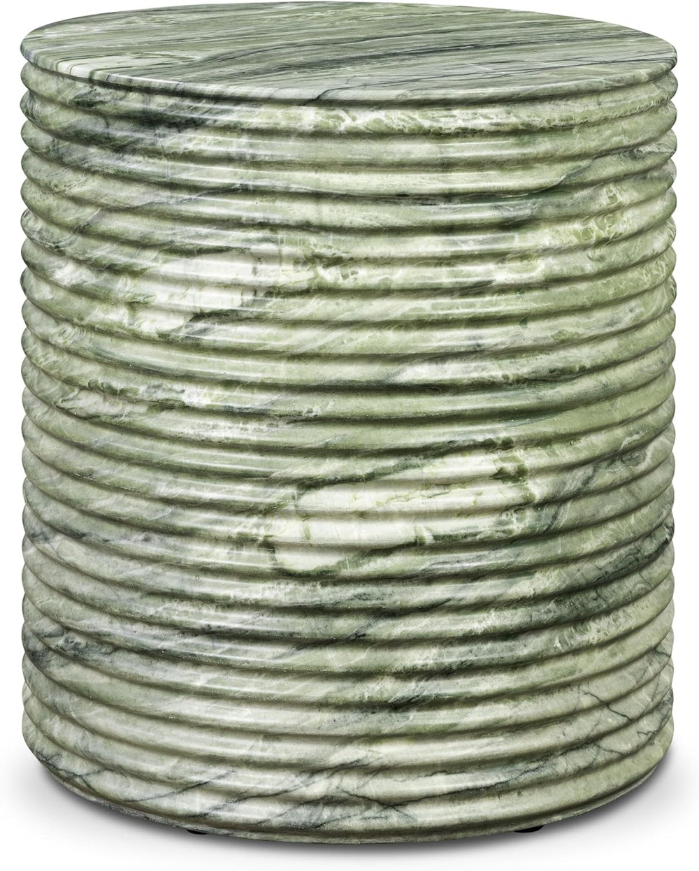 Poly & BARK Riba 16” Side Table – Seaweed Green Marble Look Finish, Solid...