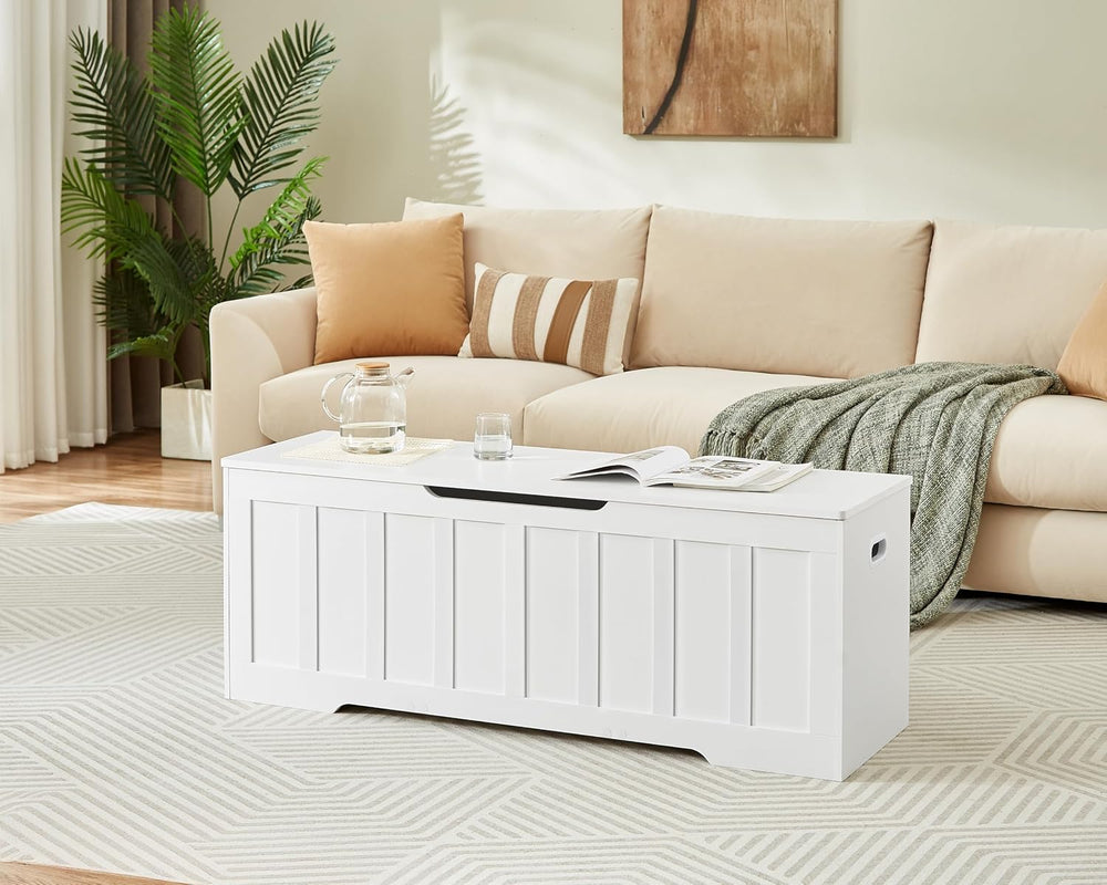 VANKILEY 51.2" Storage Chest Extra Large,Wooden Storage Bench,White | Ch...