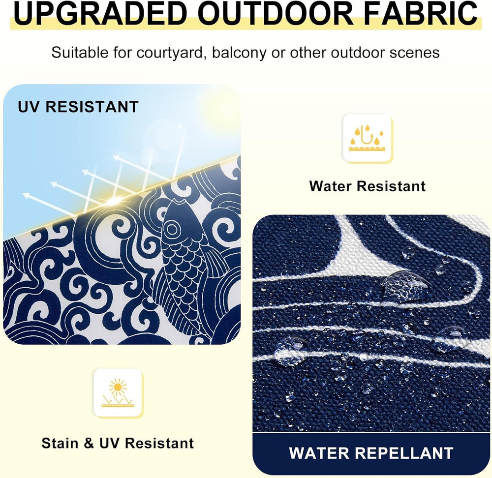 downluxe Outdoor Chair Cushions Set of 4 for Patio Furniture, Water-Resistant...