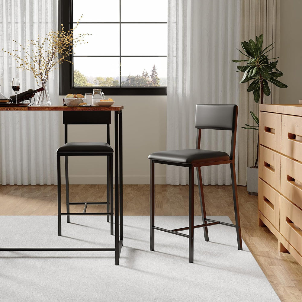 IDEALHOUSE Dining Chairs Set of 2 Upholstered PU Dining Chairs Curved Backres...