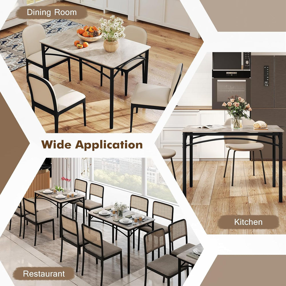 Giantex 43" Dining Table for 2-4, Rectangular Kitchen Table with Faux Ma...