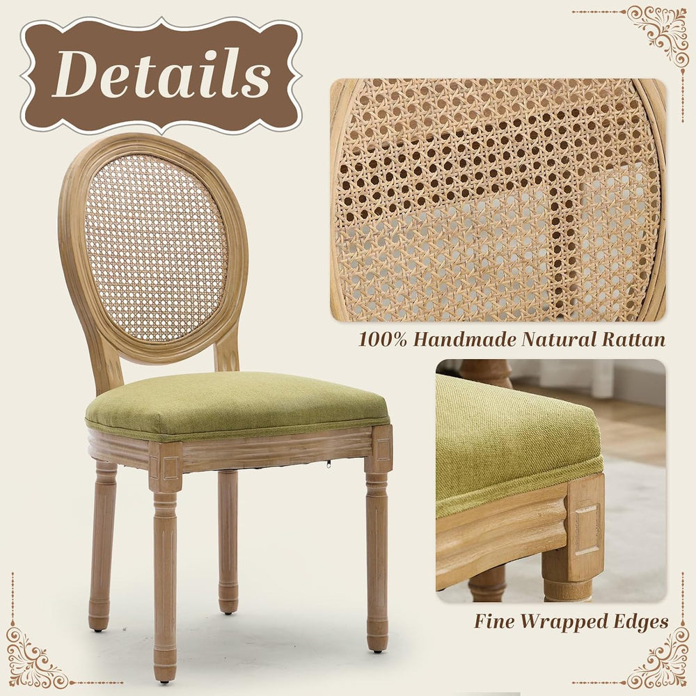 SoarFlash French Dining Chairs Set of 2, Vantage Dining Chair with Round Back...