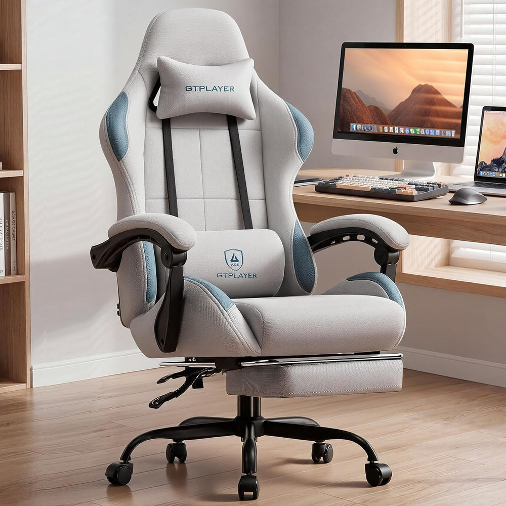 GTPLAYER Gaming Chair Fabric with Pocket Spring Cushion,Computer Office Chair...