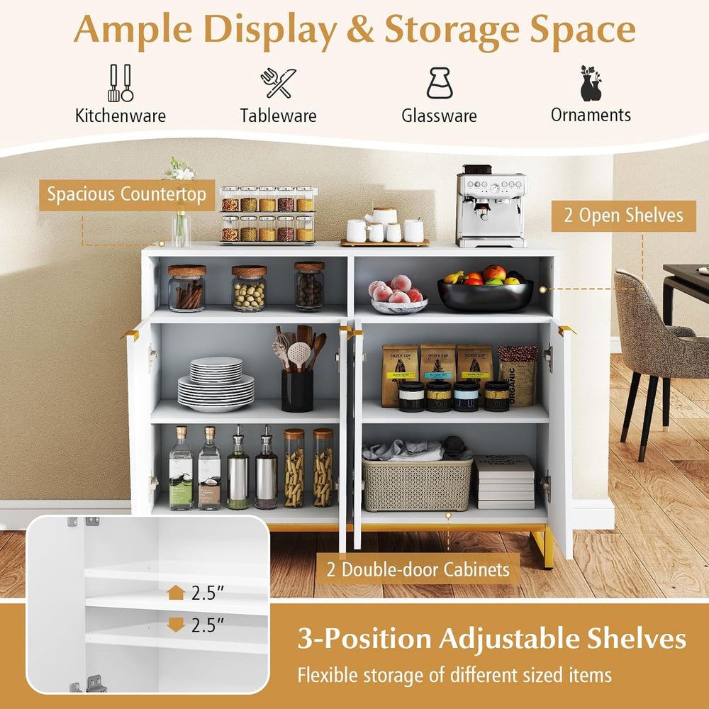 Giantex Buffet Cabinet with Storage, 40" Large Kitchen Sideboard with 4 ...