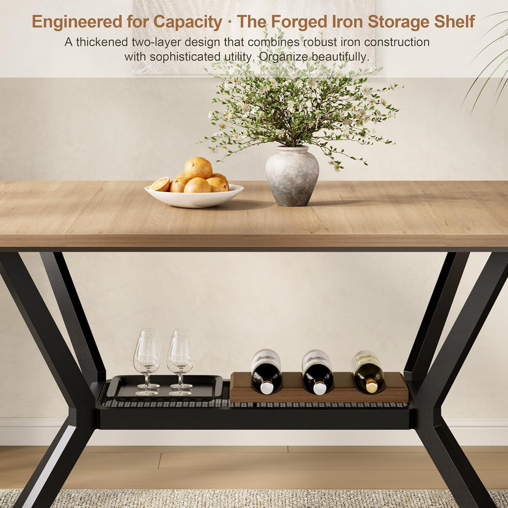 MECHYIN 55" Dining Table for 4-6, Industrial Kitchen Table with Spacious...