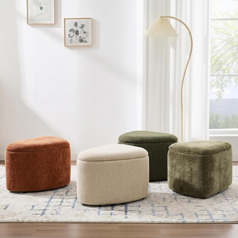 ONEVOG Storage Ottoman with Removable Lid, Modern Multifunctional Chenille Up...