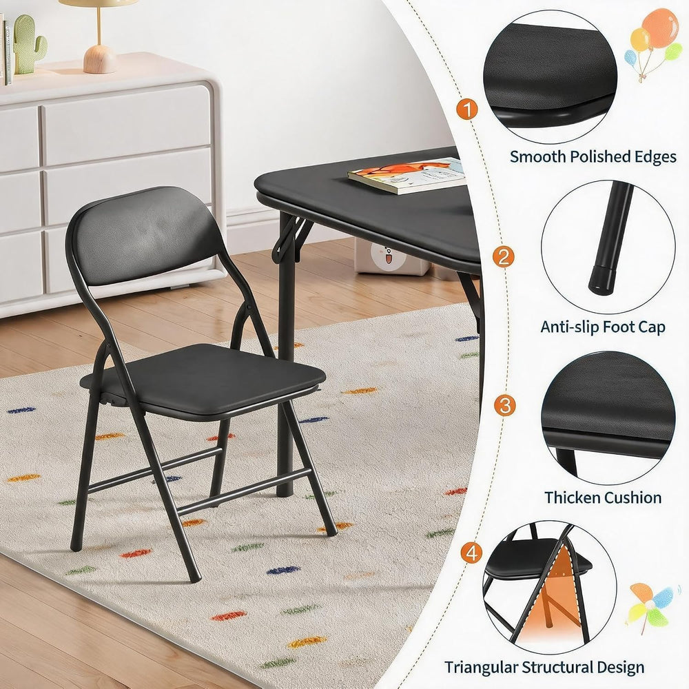 Garvee 5-Piece Folding Table and Chairs for Boys and Girls