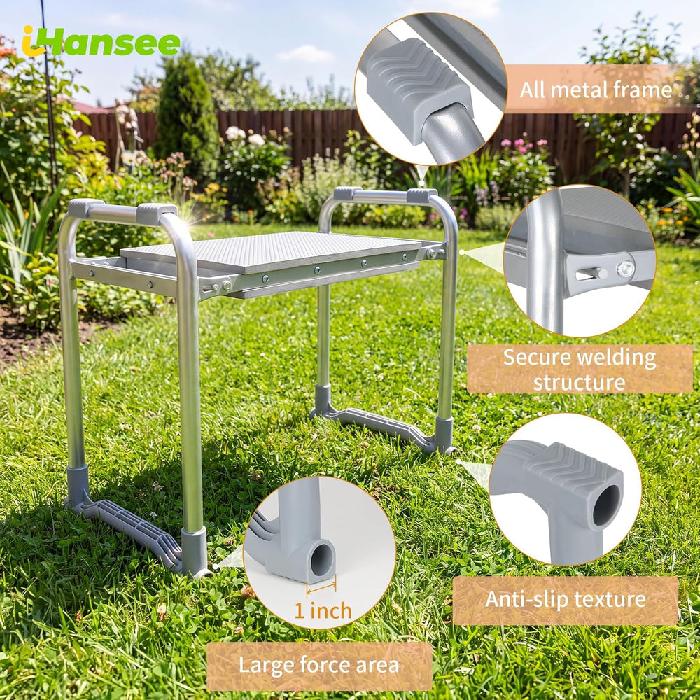 Garden Kneeler and Seat, Gardening Bench with Handles to Stand Up Easily
