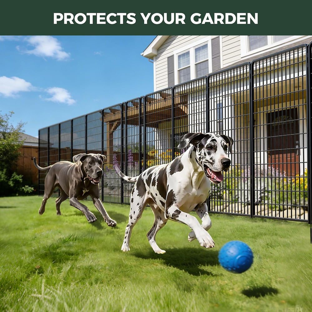 FXW No Dig Garden Fence, Outdoor for Yard, 50in(H) x 62.6ft(L), 24 Panels