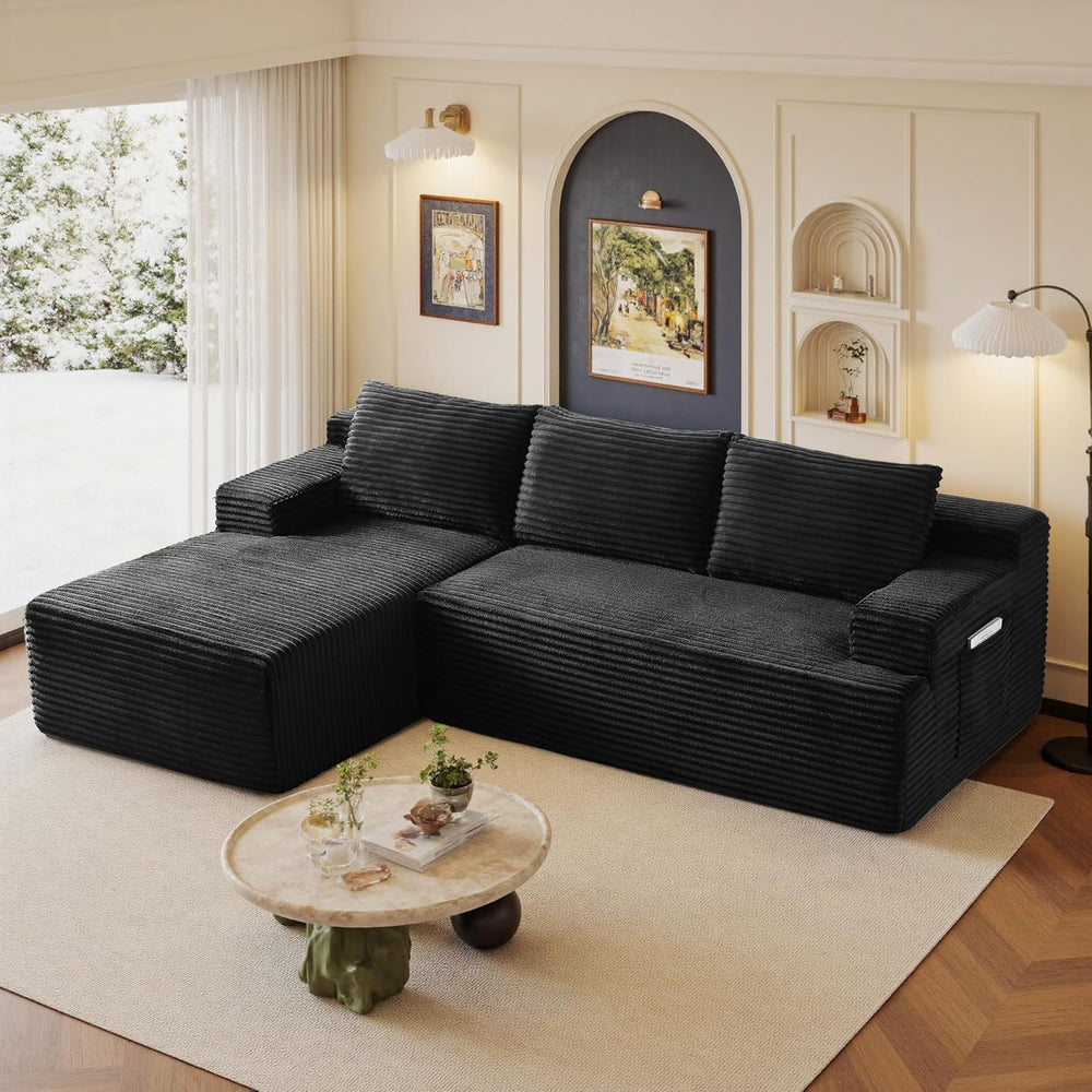 96" Sectional Couches for Living Room Cloud Couch Sofa with L-Shape Upho...