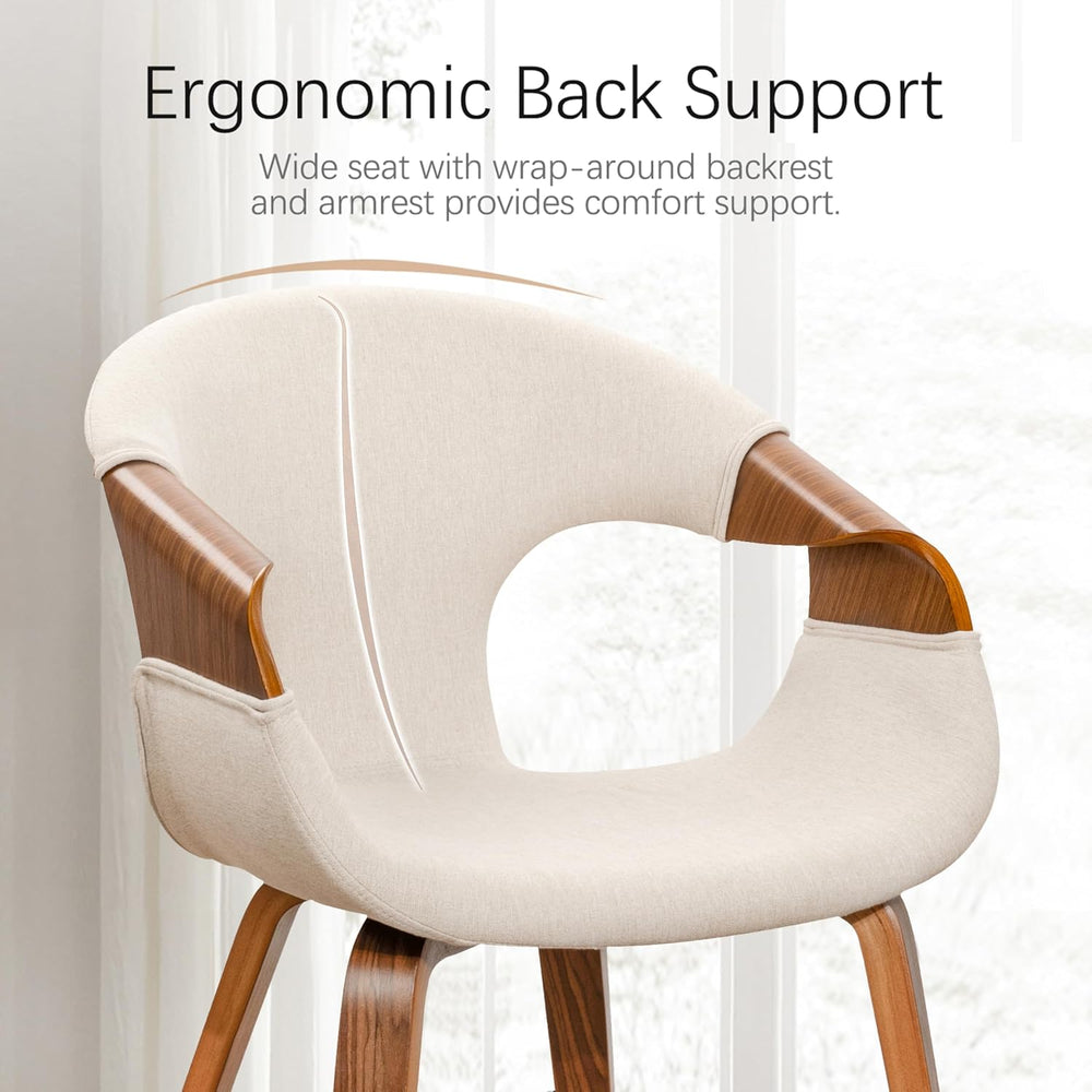 Zouron Dining Chairs Set of 2, Modern Fabric Desk Chairs with Wooden Legs, Ac...