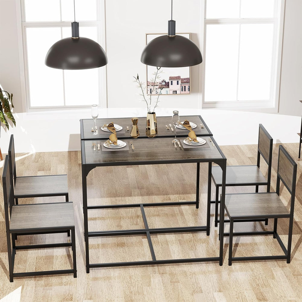Giantex 3-Piece Dining Table Set for 2, Small Industrial Kitchen Table with 2...