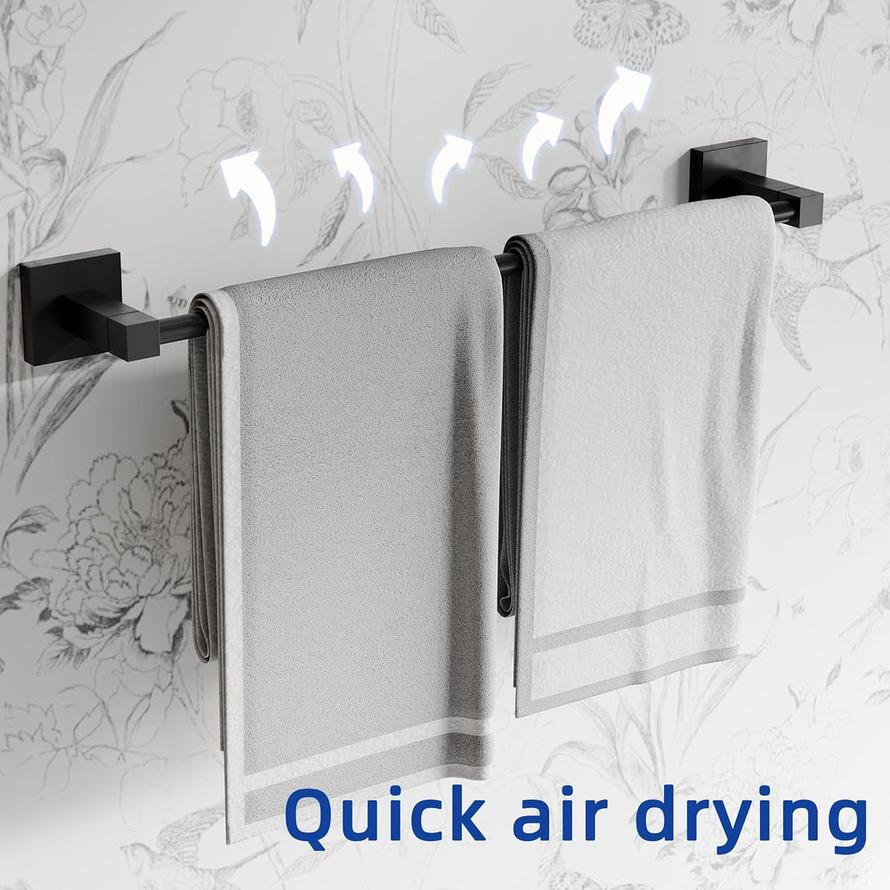RUACQ Bathroom Accessories, 3-Piece Bathroom Hardware Set, Matte Black