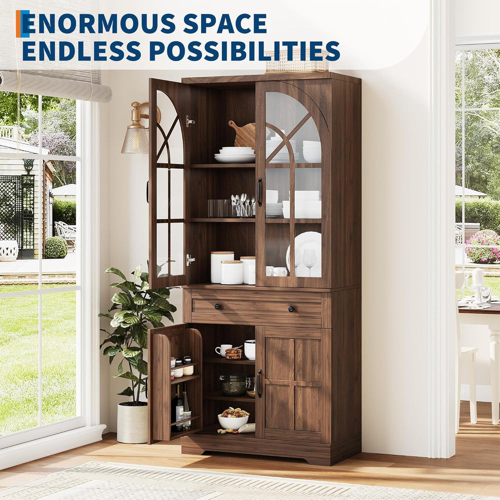 IDEALHOUSE 71.9" Tall Storage Cabinet with 30mm Thickened Board, Tempere...