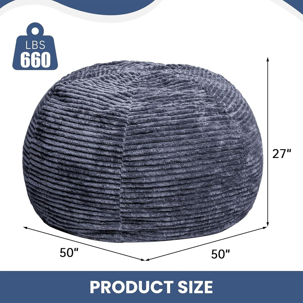 5FT Bean Bag Chair, Giant Bean Bag Chairs with Memory Foam Filled, Bean Bag C...