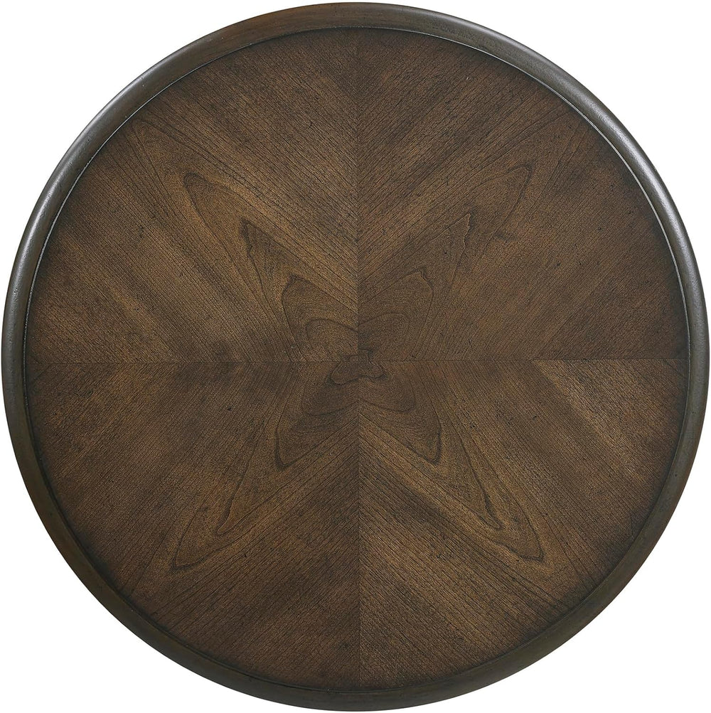 Lexicon 22 Dia. Round End Table, Wood Side Table with Sturdy Pedestal Leg, Ch...